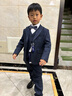 罗蒙儿童西装套装2025新款男童主持人花童中大童钢琴毕业演出服礼服狂 五件套 外套裤子马甲衬衫领结 120 实拍图