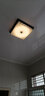 格蕴 美式吸顶灯阳台玄关主卧室灯房间灯复古客厅灯欧式田园LED吸顶灯 黑色描金方形50CM*三色变光 实拍图