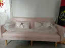 欧柏盛布艺沙发床简约新款科技布猫爪皮双三四人可折叠客厅小户型出租房 粉红色(科技布) 三人位 1.7m *宽0.95米）+抱枕 实拍图