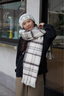 万物生围巾冬季女白色格子韩系氛围感灰色情侣秋冬配大衣时尚披肩 实拍图