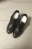 AI真皮单鞋2023春季新款女鞋英伦风系带小皮鞋小个子厚底增高乐福鞋 黑色ZZM22006 36 实拍图