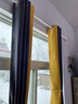 梦达莱全遮光窗帘成品免打孔安装罗马杆一整套卧室定制客厅防风保暖遮阳 拼接款：深灰色+黄色 适用宽1.6-2.1米【窗帘高1.8米】 实拍图