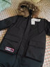 雪中飞男童羽绒服新款中长款中大童洋气加厚大毛领工装儿童羽绒服 黑色 140cm 实拍图