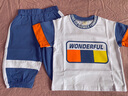邻家米其童装男童套装夏装短袖新款1-3-4-6岁儿童宝宝男孩2夏季5小孩衣服 XT2074（字母款）-蓝色 110 码/身高100-110cm（3-4岁） 实拍图