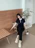 ELLE ACTIVE 百搭纯色LOGO运动裤女装秋季季通勤舒适透气显瘦休闲长裤女 黑色 M 实拍图