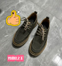 他她（TATA）牛皮厚底复古休闲板鞋男美式工装鞋商务皮鞋PYE01CM3 卡其色 38 实拍图
