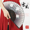 巧工坊中国风扇子折扇古风女夏季学生随身折叠扇舞蹈汉服配饰生日礼物 弄晚风 大流苏+扇套 7寸 实拍图