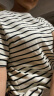 欧莎（OSA）经典黑白条纹t恤女短袖夏季2024年新款薄款显瘦上衣 米白 XL 晒单实拍图