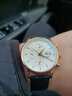 卡罗莱男士手表全自动机械表运动男表防水多功能时尚真皮精钢带夜光腕表 金色白色皮带 CA1112 实拍图