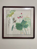 颜堂【手绘真迹】客厅装饰画三连花鸟挂画卧室床头水墨画餐厅装饰壁画 荷风送香-实木画框+有机玻璃 红木色圆角-65*65厘米 实拍图