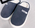 朴西踏云棉拖鞋男冬季百搭新款保暖家用棉拖加厚潮流毛绒防滑情侣棉鞋 藏青色 【温柔男友风】 40-41 实拍图