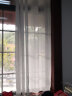 金蝉 窗帘免打孔窗纱现代简约北欧卧室客厅阳台伸缩杆窗纱简易帘 丝缕-白色【含伸缩杆】 适用宽2.1-2.6米窗帘1.8*2.0两片 实拍图
