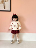 幼歌（YOUGE） 男女宝宝灯芯绒短裤春秋季可爱纯棉大PP裤儿童外穿裤子 酒红 80 cm 实拍图