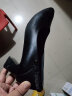 老人头（LAORENTOU）春秋季单鞋女浅口中跟女皮鞋粗跟通勤工作妈妈鞋 LB12272 黑 38  实拍图