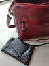 瑾安（JINAN）真皮女包斜挎包包牛皮软皮百搭中年妈妈包大容量三层单肩包女士包 酒红色小号 实拍图