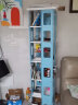 香木语 现代简约实木榉木旋转书架360度学生简易创意落地书架置物架A4-2六层蓝+白 实拍图