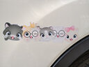 ps卡通车贴可爱猫咪汽车贴纸小长条装饰遮挡小划痕贴后窗保险杠贴纸 A款/TB309-1 实拍图