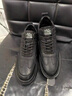法宾布（fabinbu）轻奢男鞋2025冬季新款牛皮休闲皮鞋男黑色男士防滑增高工装鞋子男 黑色-品牌男鞋 42 标准皮鞋尺码 实拍图