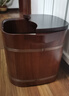 初心家用恒温足浴桶大桶过小腿养生木桶加厚高桶健康礼物泡脚桶 31cm方形口+木盖-大叶花梨木 实拍图