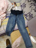 米度丽 孕妇裤春秋孕妇牛仔裤秋季外穿小脚裤孕妇阔腿裤孕妇托腹老爹裤 2691蓝色-脚口毛边款 XL（建议130-160斤左右） 实拍图