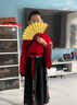 喵驼中小学生6-8-10-12岁男孩儿童汉服男童古装汉服国学服装小学生开笔礼男童弟子规三字经演出服 玉龙红色-送折扇-送鞋子 备注鞋子尺码 140 实拍图