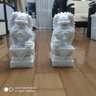 善唯 汉白玉石狮子一对精雕庭院墓地墓碑前家用看门小号石雕摆件 25cm精雕A款含球 实拍图