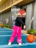 ASK JUNIOR女童套装2026秋儿童连帽卫衣休闲工装裤运动撞色两件套 粉色 120 实拍图