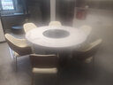 杰格森岩板伸缩餐桌可变方圆两用轻奢家用电动旋转转盘加热电磁炉折叠桌 1.5米餐桌+10椅-[电动暖菜转盘] 实拍图