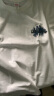 索菲堡 100%新疆棉2024新款夏季短袖t恤女宽松百搭设计感ins上衣潮男 白色（蓝图） M 实拍图