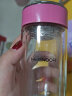 希诺双层玻璃杯家用办公水杯女高颜值过滤泡茶杯子XN-9330粉色 200mL 实拍图