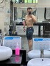 TOSWIM拓胜专业泳裤男五分及膝温泉游泳沙滩裤防尴尬可下水 黑夜极光L 实拍图