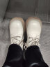卓诗尼马丁靴女2023冬季女鞋新款英伦保暖棉鞋厚底雪地靴子加绒加厚短靴 米白色（厚绒） 38 实拍图
