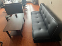 L&S 沙发床两用办公可折叠多功能小户型简易双人布艺客厅家用午睡床 S21【经典黑色】1.8米【皮革款】 实拍图