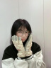 BUBU全掌触屏滑雪手套冬季女男加绒厚保暖棉冬天骑行电动车防风寒防水 米色升级版【女士】 实拍图