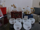 容山堂 曼久功夫茶具套装 定窑白瓷珐琅彩茶壶茶杯送人礼物礼盒装 玉瓷珐琅茶具套装-荷香 实拍图