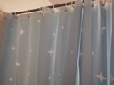 韩娜（Hanna）浴帘干湿分离套装隔断帘卫生间洗澡帘免打孔浴室门帘保暖防水防霉 蓝星星（超强防水-防霉不透） 单帘240宽*200高+挂环（不含杆） 实拍图