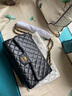 【二手95新】Chanel香奈儿 经典款 2.55 CF中号 羊皮 牛皮 荔枝皮 女士单肩包斜挎包 jumbo 黑金 实拍图