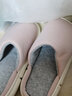 果洛菲（GUOLUOFEI）家居棉拖鞋秋冬室内地板棉麻包头情侣防滑加厚拖鞋男 粉色 40-41  实拍图
