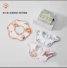 嫚熙（EMXEE）婴儿口水巾宝宝纱布围嘴纯棉薄款围兜可旋转按扣【礼盒装 3条】 假日海滩+甜心兔+蔬果晴空 实拍图