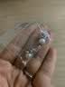 周大福清新花瓣925银镶珍珠耳钉女可选生日礼物 AQ32316 直径约5mm 实拍图