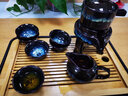 窑变自动茶具套装家用沙金釉石磨懒人泡茶器功夫茶杯茶道茶盘复古 沙金釉(自动茶具)+长方(琴韵)黑 实拍图
