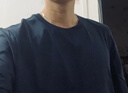 Mr.Bu布先生明星同款男士长袖T恤春秋季小白T情侣内搭打底衫纯色衣服 圆领-云雾灰 S (165) 实拍图