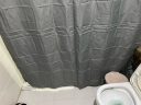 LYNN浴帘 加厚防水布艺洗澡间隔断不透淋浴帘子浴室涤纶灰色不含撑杆 实拍图