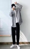 WASSUP BOTHE裤子男夏季日系宽松的直筒裤男士学生长裤休闲裤男装 黑色 XL  晒单实拍图
