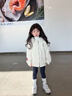 英氏（YEEHOO）女童外套儿童衣服开衫带帽上衣春装学院英伦风中大童装春季新款 净面带帽米白 160 实拍图