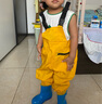 渔永记（YUYONGJI）儿童玩水连体下水裤幼儿园防水衣服赶海装备男女抓鱼涉水雨裤 儿童黄色背带裤【加厚特惠款-带 26 码(鞋内长17cm) 实拍图