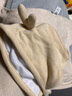 卡度熊（KADUXIONG）婴儿帽子春秋季宝宝可爱超萌秋冬婴幼儿护耳新生儿女宝宝胎帽男童 鹿角米色(棉布内衬) 10个月-18个月（帽围45-49cm) 实拍图