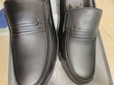 红蜻蜓男鞋新款商务休闲加绒男士棉鞋简约套脚一脚蹬皮鞋爸爸鞋WTD8069 黑色 42 实拍图