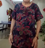 安贞雪全棉中老年女装妈妈装夏装奶奶套装上衣老人太太纯棉T恤裤子LY996 1号色 XL 建议80-100斤 实拍图