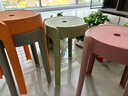 树浩家用塑料加厚凳子可叠放餐椅网红风车餐桌椅子现代简约餐厅书桌用 L.HF升级加强PP材料33cm面-粉色 实拍图